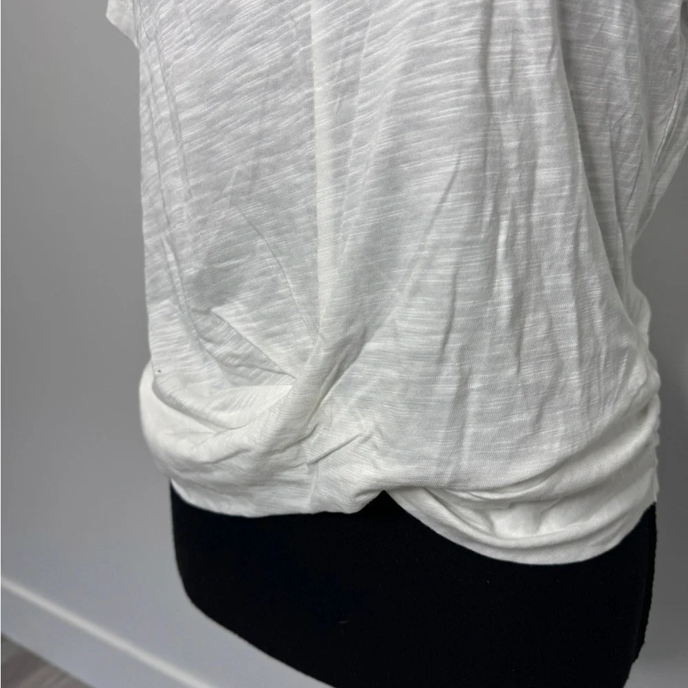 Sanctuary Front Wrap White Basic Short Sleeve Top (S)